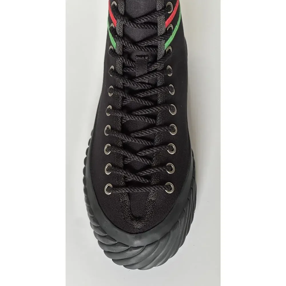 NIB Gucci Fabric Black High-top Sneakers 12.5 US (Gucci 11.5) 703033 Spain